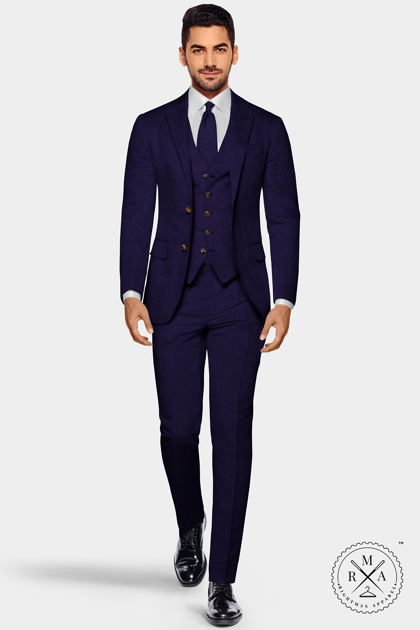 royal elegant violet velvet Three Piece Suit SU298